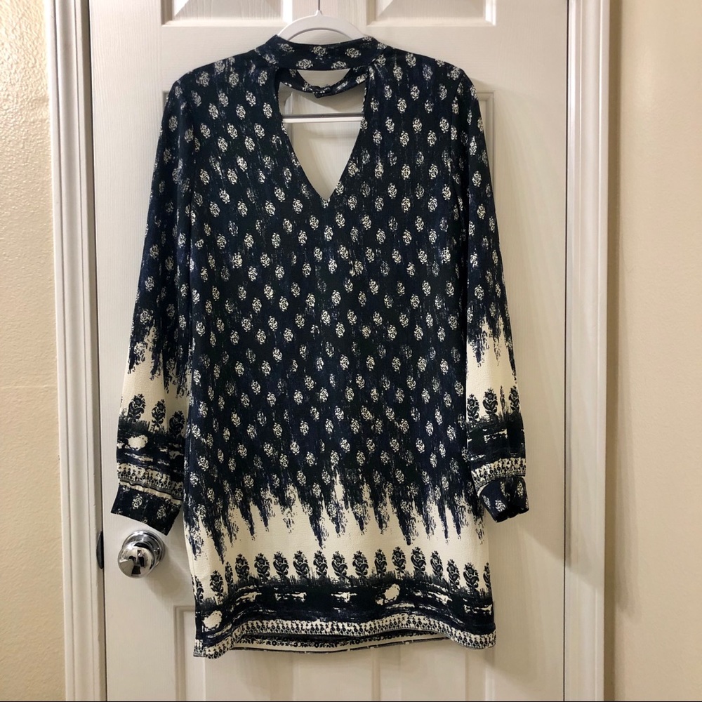 WAYF deep V choker dress